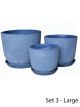 Soho in blue - Pot set of 3 large