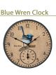 Outdoor Clock - Blue Wren
